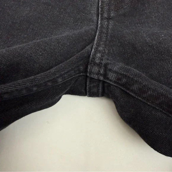 Re/Done Originals High Rise Ankle Crop Jeans: Faded Black Wash